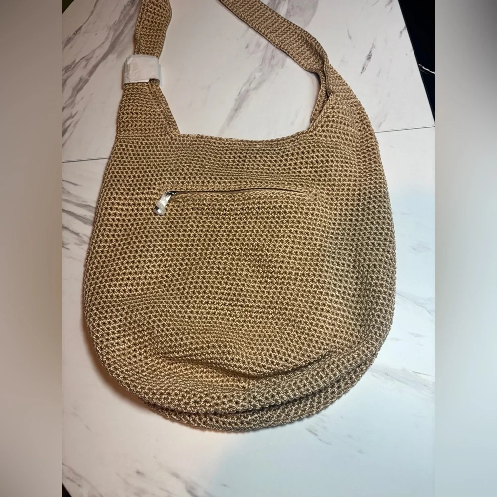 Quince Beige Woven Hobo Shoulder Bag